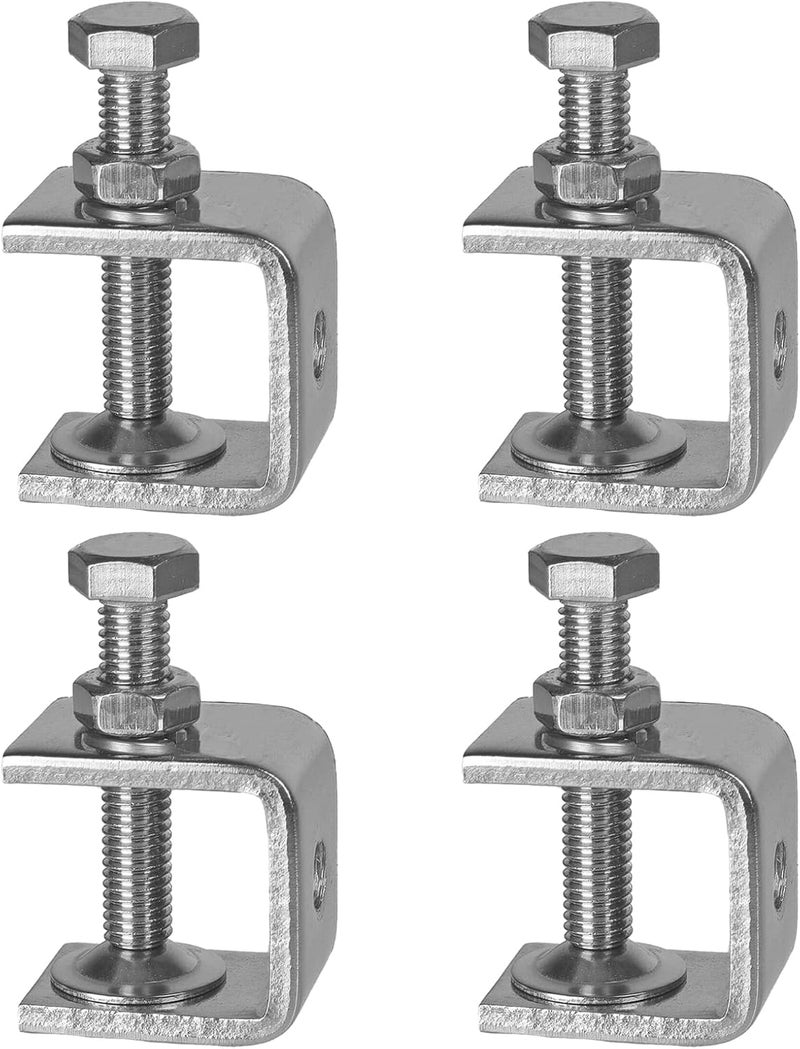 MCSDFN 4 Pack Stainless Steel C Clamps 1" with Stable Wide Jaw Opening, Small C-Vise Clamps Heavy Duty U Clamp for Metalworking Woodworking Welding Mounting - Image 1